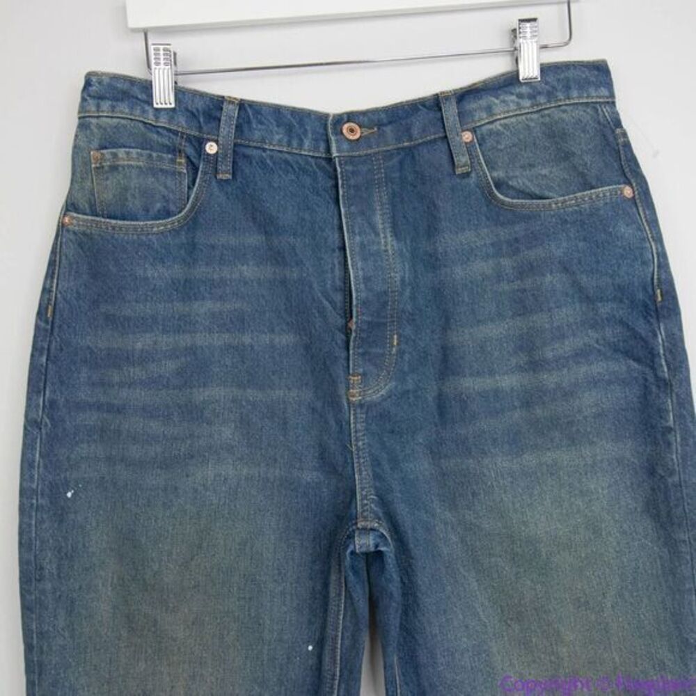 NEW Free People paint splatter raw hem cropped‎ Maggie straight jeans, 31 - Picture 3 of 16
